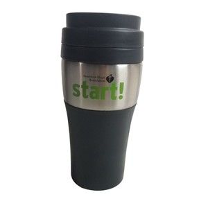 American Heart Association Start Coffee Travel Mug Black Cup Plastic Sweda